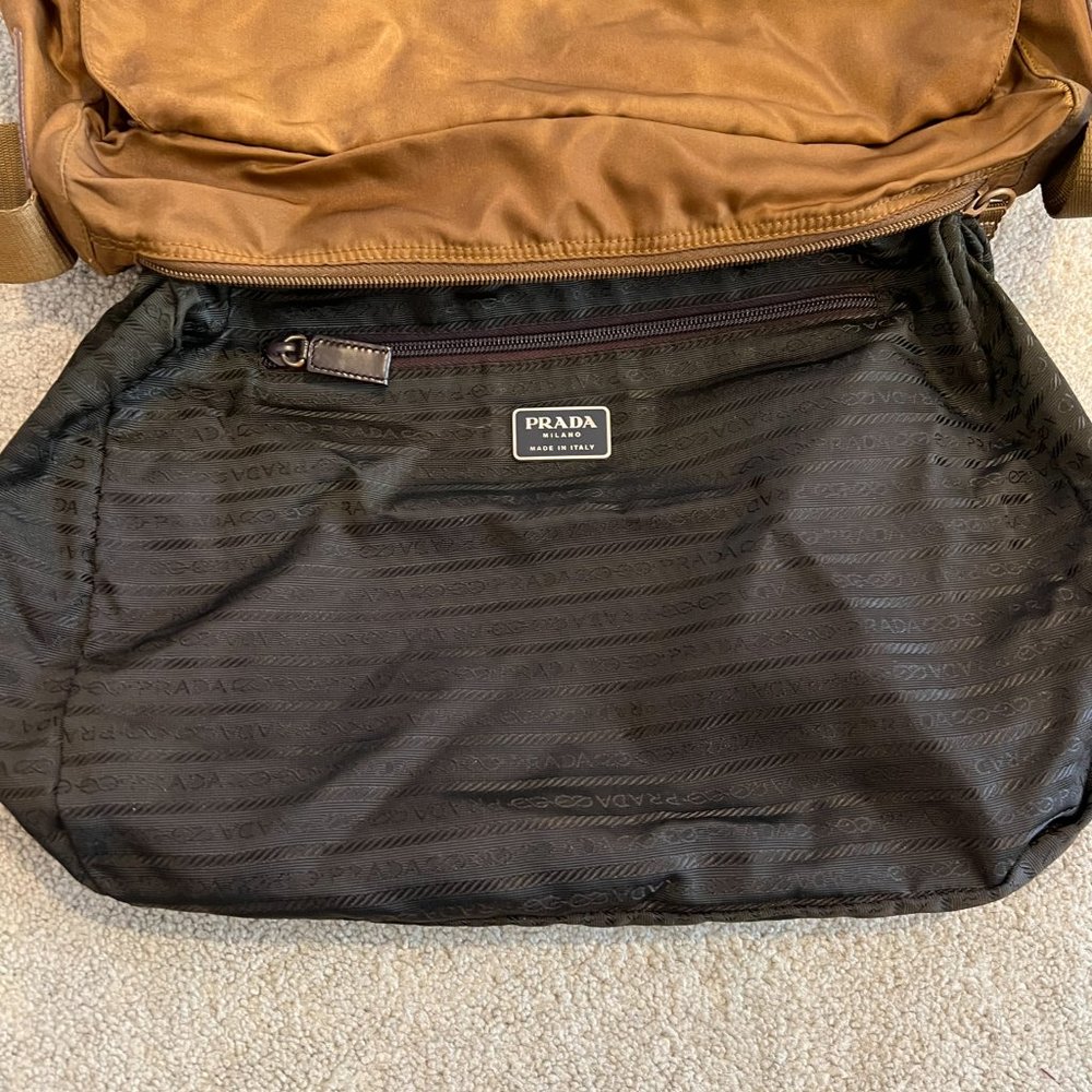 Prada Brown Nylon Vela Sport Messenger Bag - Picture 14 of 16